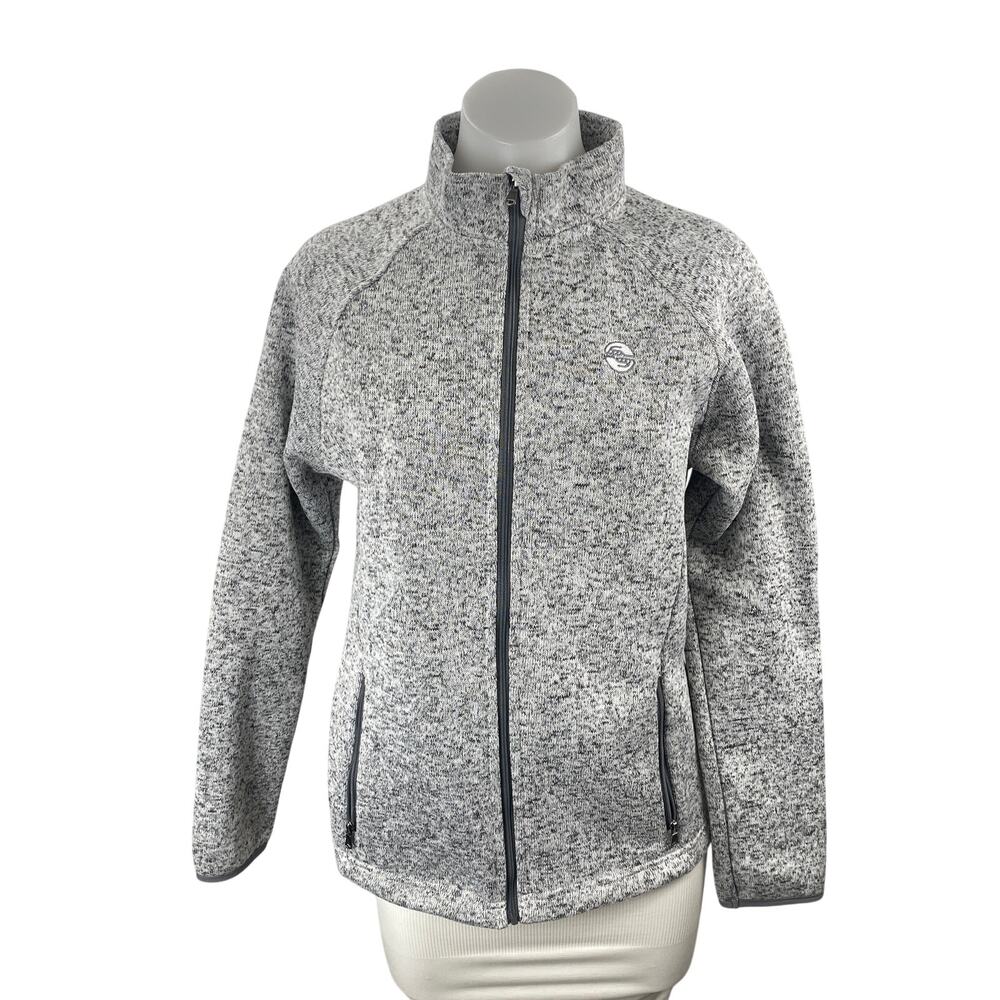 Vantage Summit Fleece Gray Full Zip Long Sleeve Sweatshirt Sweater Jacket Top M